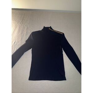 Lauren Ralph Lauren Gold Zipper Neck Turleneck 100% Cotton